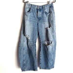 Free People We The Free Good Luck Mid Rise Barrel Jeans